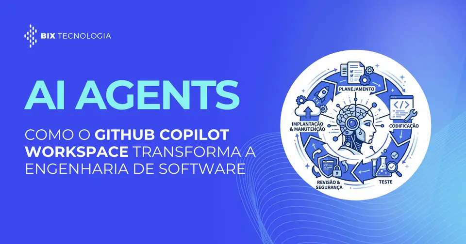 Diagrama ilustrando as fases de engenharia de software suportadas por agentes de Inteligência Artificial autônomos.