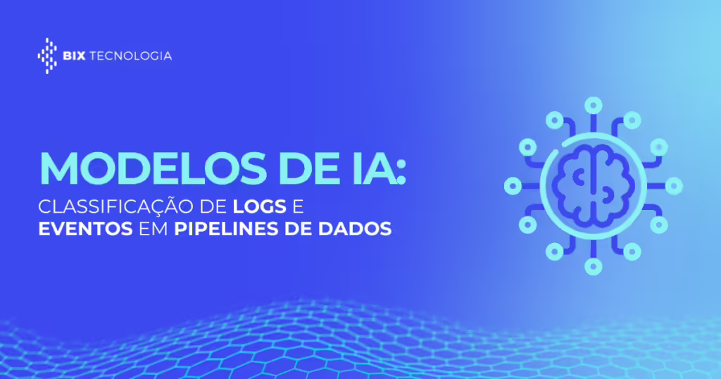 Diagrama técnico de classificação de logs e eventos usando Inteligência Artificial e Machine Learning.